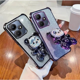 เคสหมี ตั้งได้ สำหรับ Realme Note80 Note60 60X C61 C63 C75 C85 Note70 เคสกันกระแทก หมี LOVE กริตเตอร์ น่ารัก ตั้งได้