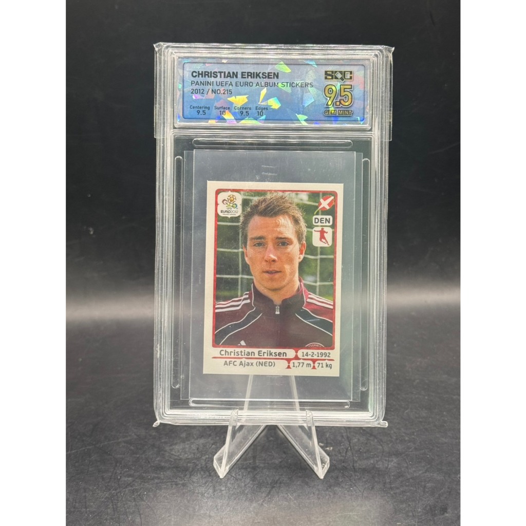 2012 Panini Euro Sticker #215 Christian Eriksen (Denmark) - SQC 9.5 GEM MINT