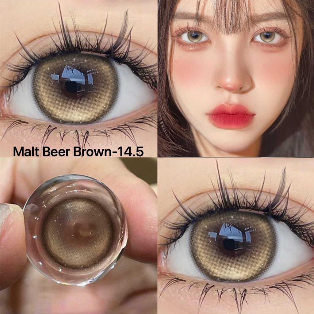 \(>^ω^<)/【📢Buy2คู่แถม ยาหยอดตา+ตลับ❗】รุ่นพิเศษ เลนส์บิ๊กอายน่ารัก ตาประกาย Tears Grey/Malt Beer Brown-14.5MM รายเดือ - รูปที่ 4