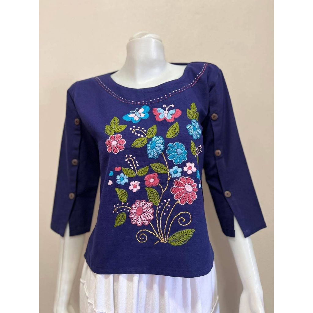 #เสื้อผ้าฝ้ายงานปักมือ# เสื้อสีฟ้าวันเเม่#เสื้อพื้นเมืองผู้หญิงสวยๆมีไซส์อก 36-46ค่ะ🎊มีบริการเก็บเงินปลายทางค่ะ💗