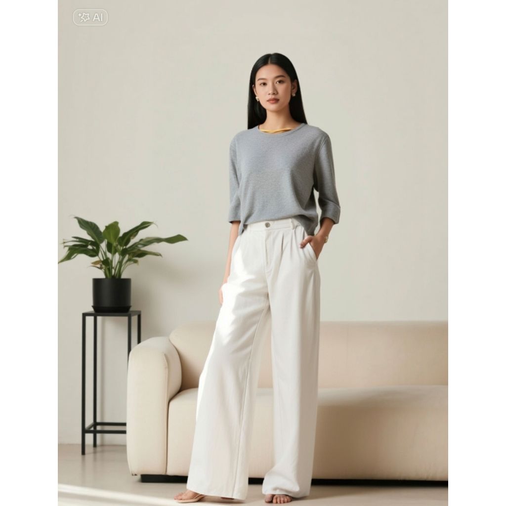 WEEKEND MaxMara 3/4 Sleeve Grey Top Size L