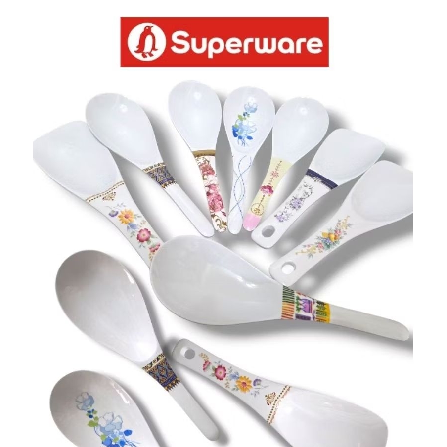 ทัพพีเมลามีน 1 ชิ้น  ทัพพีตักข้าว superware ซุปเปอร์แวร์ ตีตรานกเพนกวิน