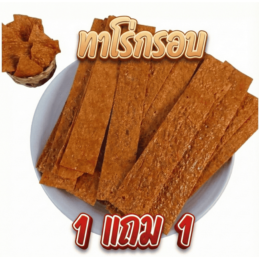ซื้อ 1 แถม 1 ทาโร่กรอบ เคลือบด้วยซอสปรุงรสเข้นข้น หวาน หอม กรอบ เคี้ยวเพลิน อร่อยครบรส