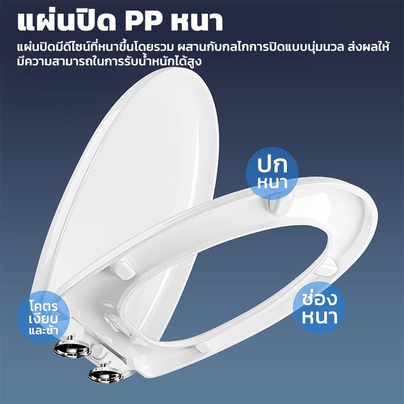 Ventas ฝาชักโครก รับน้ำหนักได้200กก รูปตัวU/V/O รุ่นหนา ายต่อการติดตั้ง ฝารองนั่งชักโครก ราคาถูก - รูปที่ 3