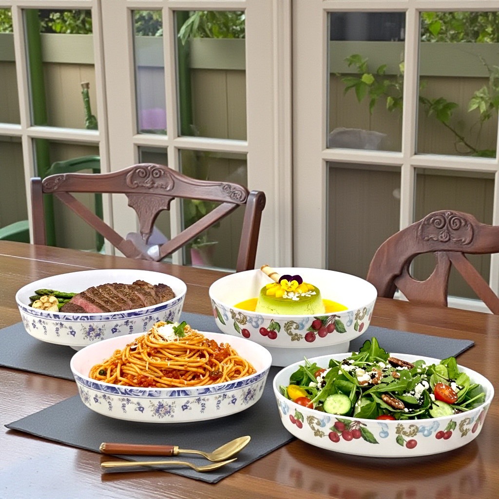 ชามกลม/ชามรูปไข่ ขนาด 10 นิ้ว (เลือกลวดลายได้) แบรนด์ Srithai Superware at fifteen