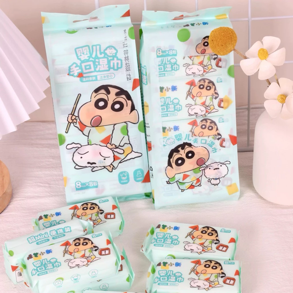 🧻 ทิชชู่เปียกแบบพกพา กระทัดรัดพกพาสะดวก ลายชินจัง | จัดส่งทันที 🚛