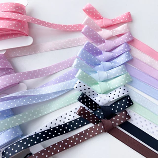 ♡ พร้อมส่ง | (5 หลา) Dot Ribbon โบว์ ริบบิ้น ลายจุด ขนาด 10 mm / 1.0 cm