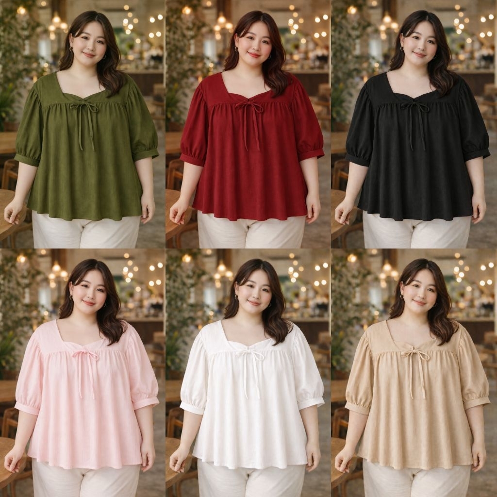 เสื้อคอเหลี่ยม เสื้อคนอ้วน ไซส์ใหญ่ plussize ผู้หญิง อก 60 นิ้ว