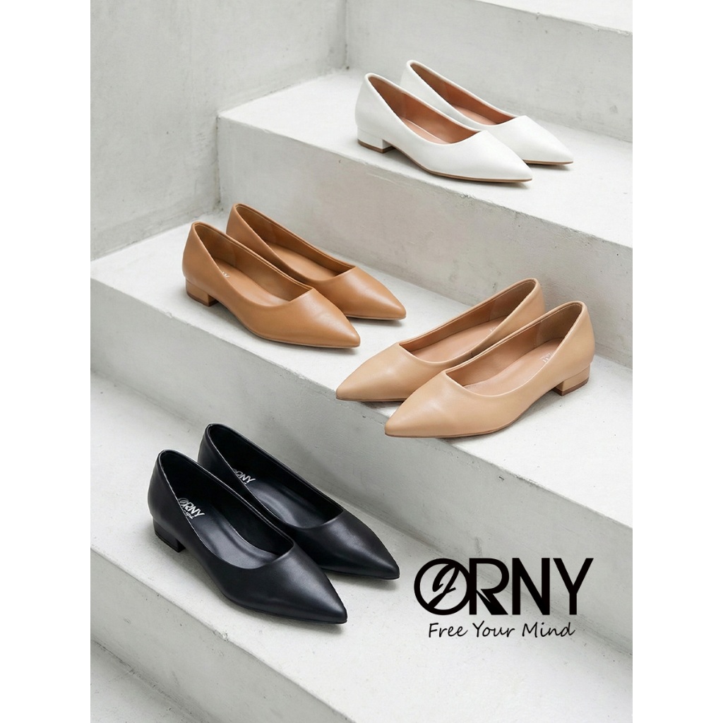 🇹🇭 ส่งจาก กทม. 🇹🇭 มีไซส์ 42 ✨ ORNY(ออร์นี่) ® รองเท้าหนังส้นสูง 1 นิ้ว | 1260  / OY126 / หัวตัด 1261
