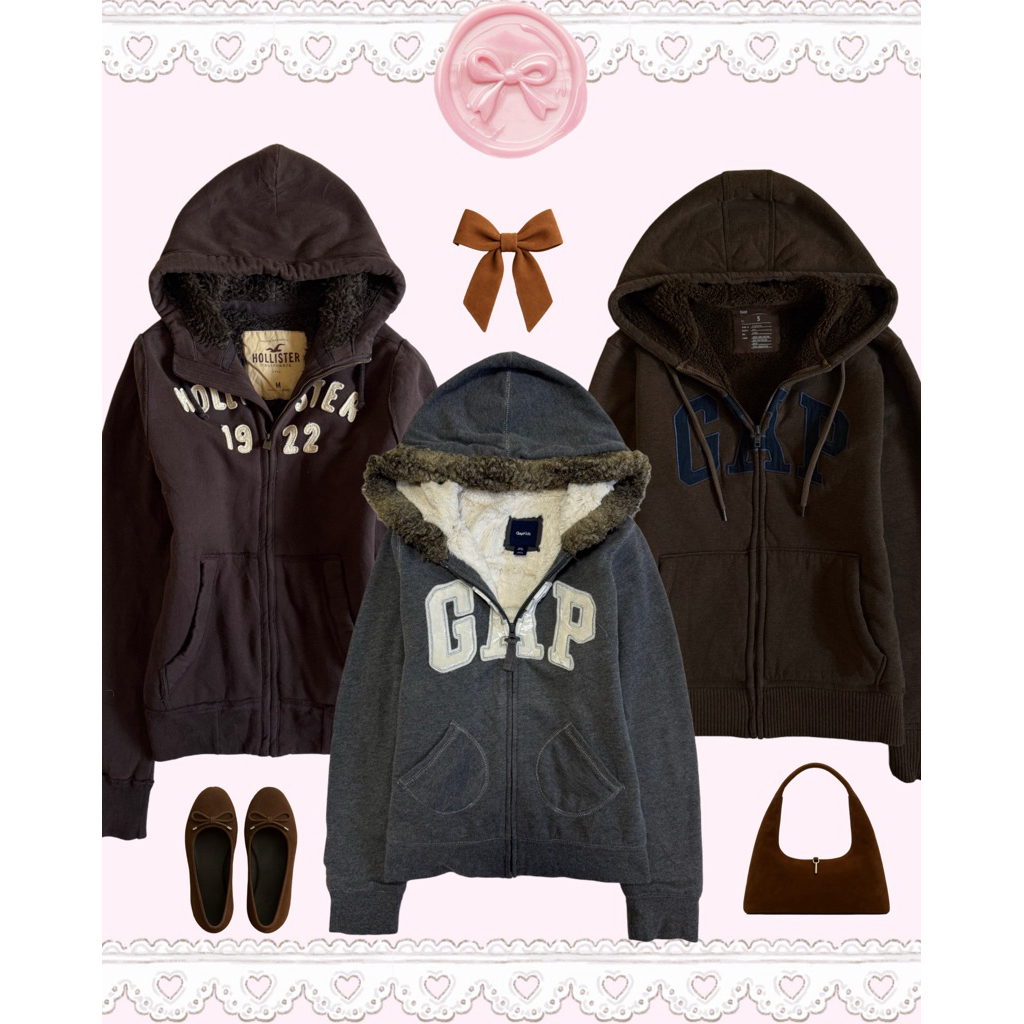 Hoodie abercrombie & fitch, playboy, hollister y2k มือสอง