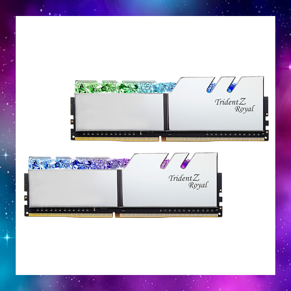 16GB (8GBx2) DDR4 3600MHz RAM (หน่วยความจำ) G.SKILL TRIDENT Z ROYAL SILVER (F4-3600C18D-16GTRS) ใช้ง