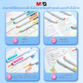 ปากกาเน้นข้อความ ไฮไลท์ M&G Highlighter แบบกด Hi-cube Click AHMF0671 (จำนวน1ด้าม)