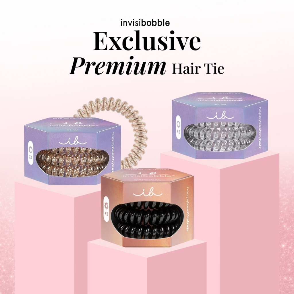 invisibobble รุ่น Exclusive Premium Hair Tie ยางรัดผมสำหรับผมปานกลาง ถนอมผม ไม่เป็นรอย มัดอยู่ทรงแต่ไม่ตึง ใช้ได้ทุกวัน