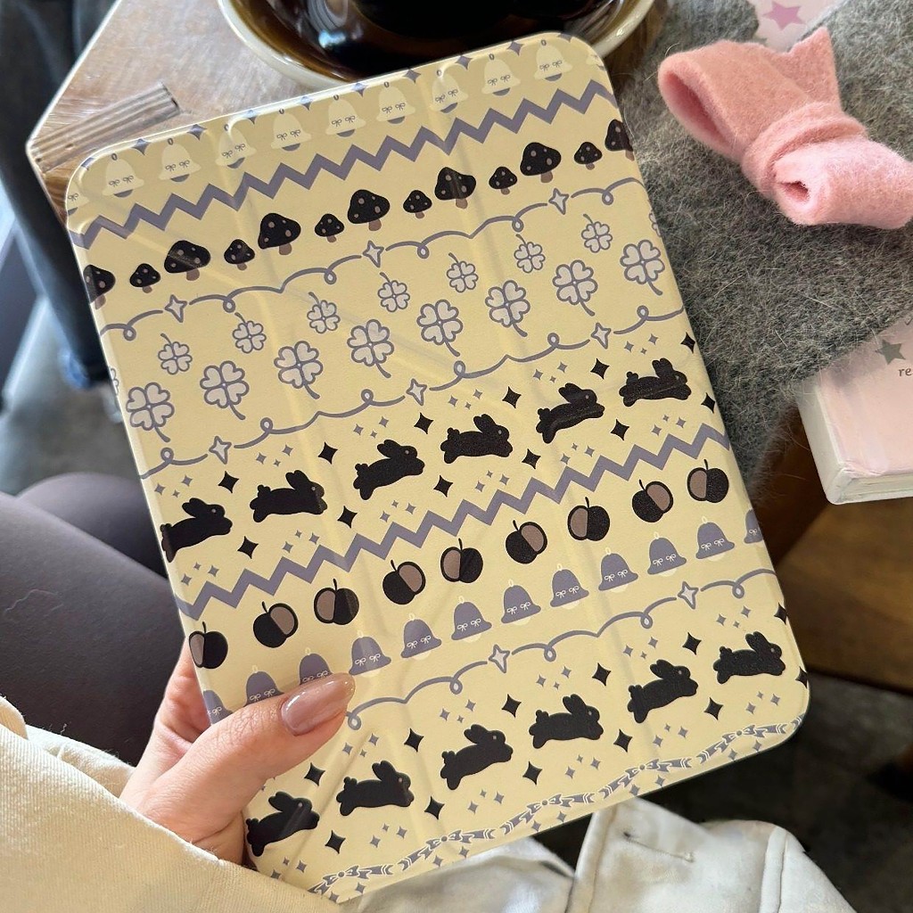 🔥พร้อมส่ง🔥พับรูปตัวY เคส for iPad Air8 Gen11 Air13 ที่ใส่ปากกา กระต่ายโคลเวอร์สี่ใบ case iPad Air7