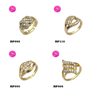 4ลาย จำนวนจำกัดแหวนทองประดับเพชร มีหลายแบบสวยๆ  แฟชั่นเรียบง…