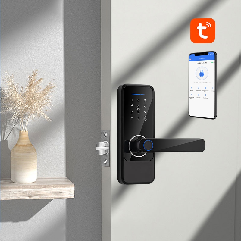 กลอนประตูดิจิตอล สมาร์ทล็อคล็อคอิเล็กทรอนิกส์ ติดตั้งง่ายแทนลูกบิด Digital Door Lock TTlock s810