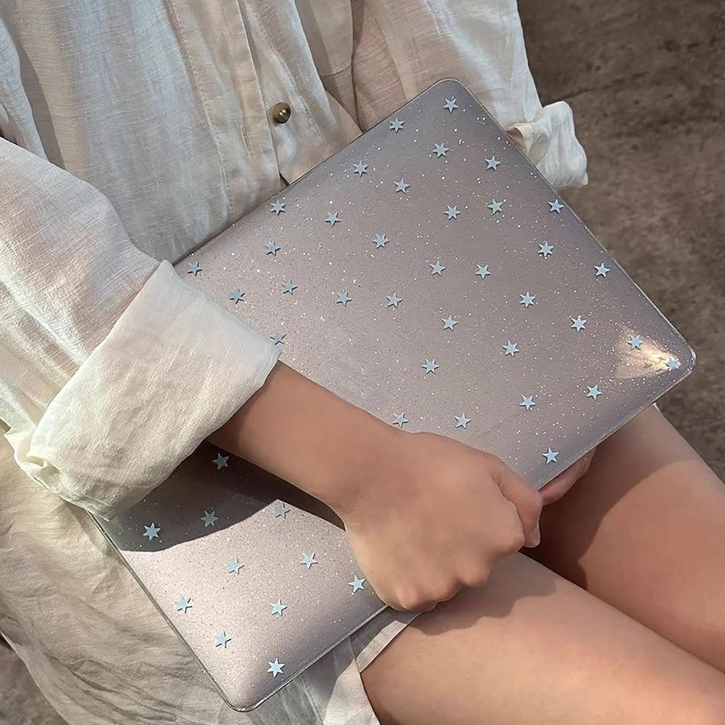 Shesell พร้อมส่ง✨เคส macbook (Glitter)Blue Star Neo13 Air13 Air15 A3241 Pro14เคสสำหรับแมคบุ๊คใสPro13