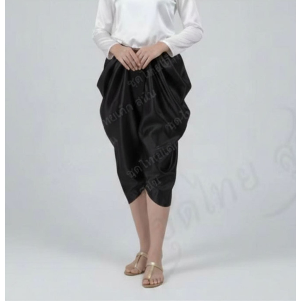 โจงกระเบนสำเร็จรูปผู้ใหญ่ ผ้าไหมญี่ปุ่น โจงกระเบนดำ