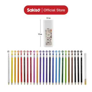 Sakiso ดินสอสีไม้แบบกด ไม่ต้องเหลา แถมกบเหลาด้ามให้