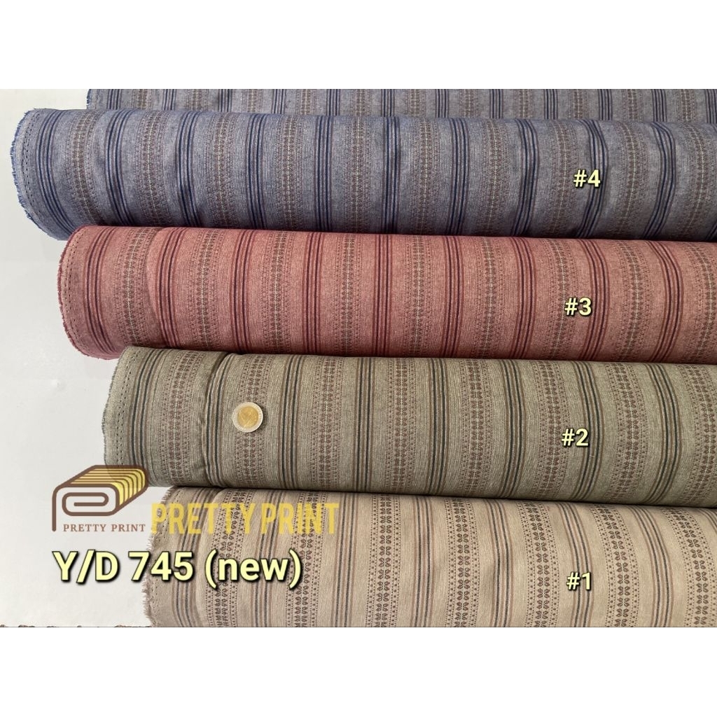Cotton Yarn Dyed (ผ้าทอ) 44"/45" Y/D 745 (new) (ขายเป็นหลา)