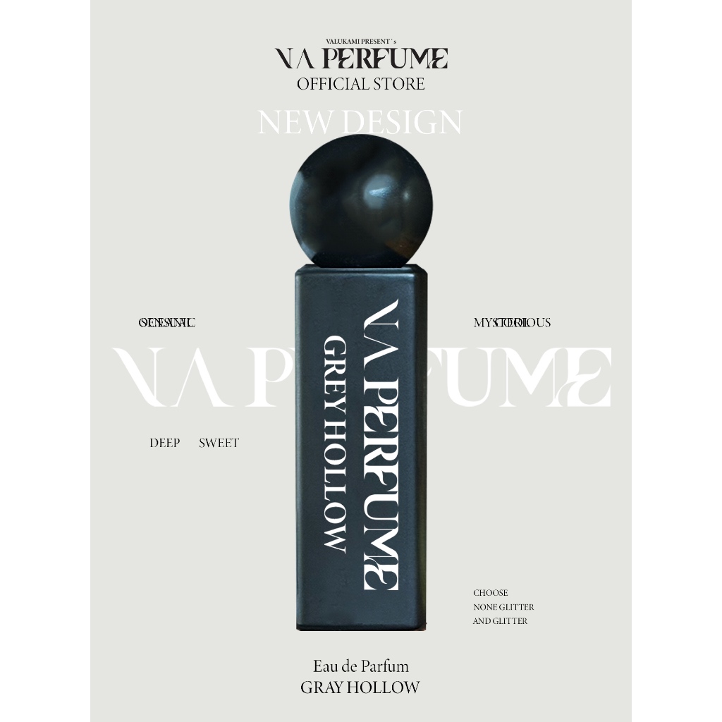 น้ำหอมกลิตเตอร์ VAPERFUME Gray hollow วาเพอร์ฟูม น้ำหอมผู้ชายติดทน 30ml.
