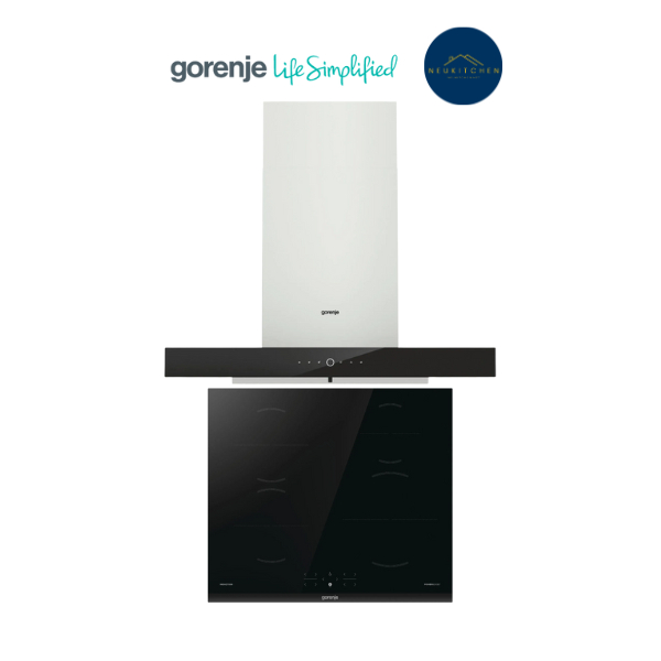 Gorenje ชุดเซ็ต เครื่องดูดควันติดผนัง+เตาแม่เหล็กไฟฟ้า WHT94AXGB+GI6401BC