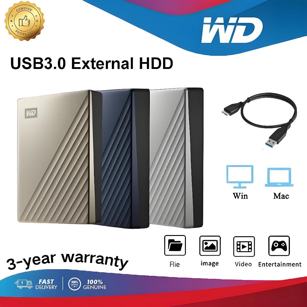 【จัดส่งตลอด 24 】1TB/2TB/4TB My passport Ultra HDD Portable hard drives 2.5'' External Hard Disk USB3.0