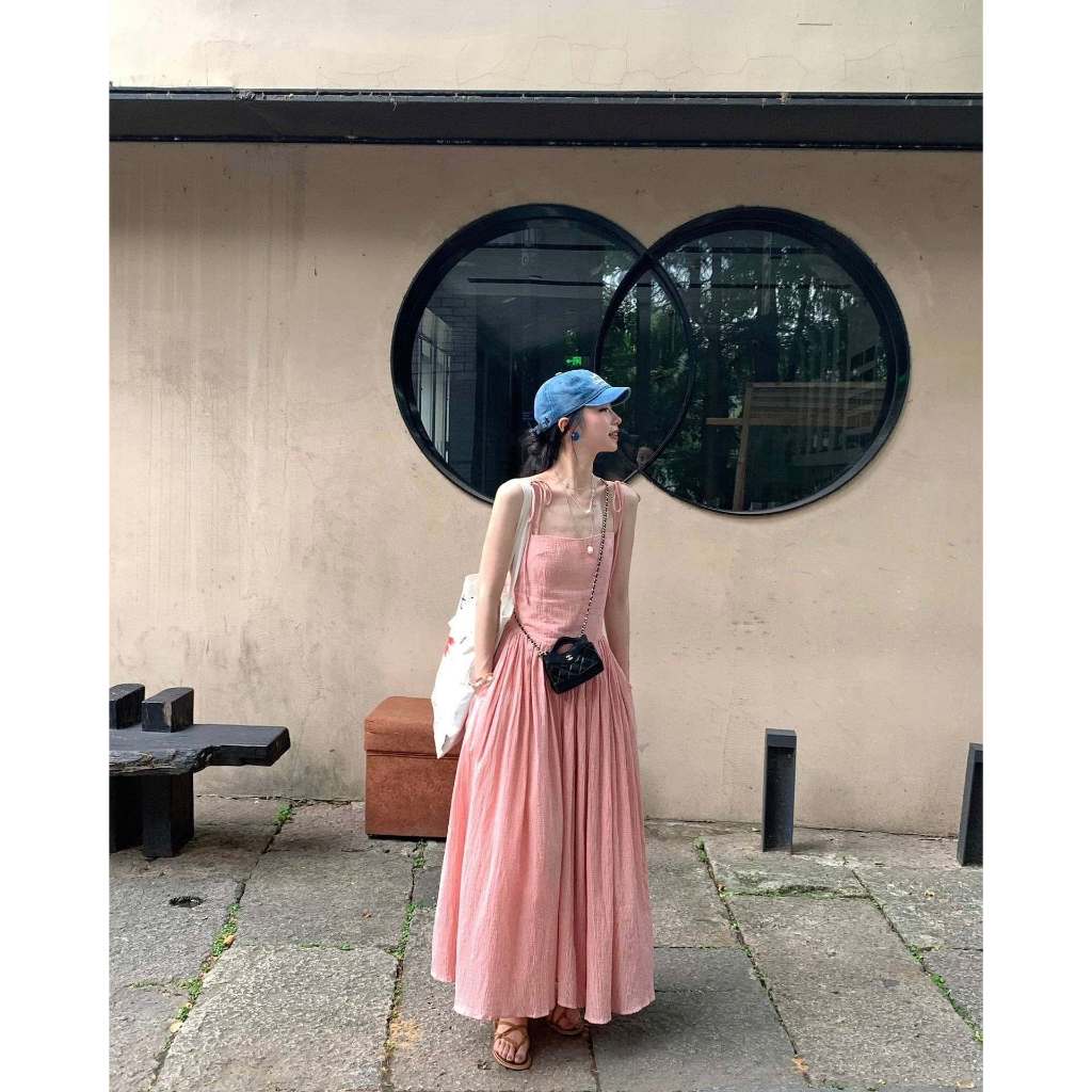 Mogwany พร้อมส่ง ฟ้า  // Stella Dress 2สี ตารางชมพู,ตารางฟ้า ทรงสวย ผ้าดีมาก ใส่เที่ยว น่ารักมาก