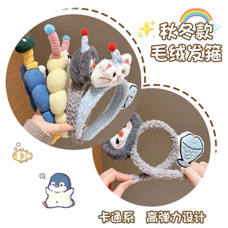🐱ที่คาดผมตุ๊กตาผ้ากำมะหยี่ น่ารักมาก~ ที่คาดผมสำหรับล้างหน้า | จัดส่งทันที 🚛