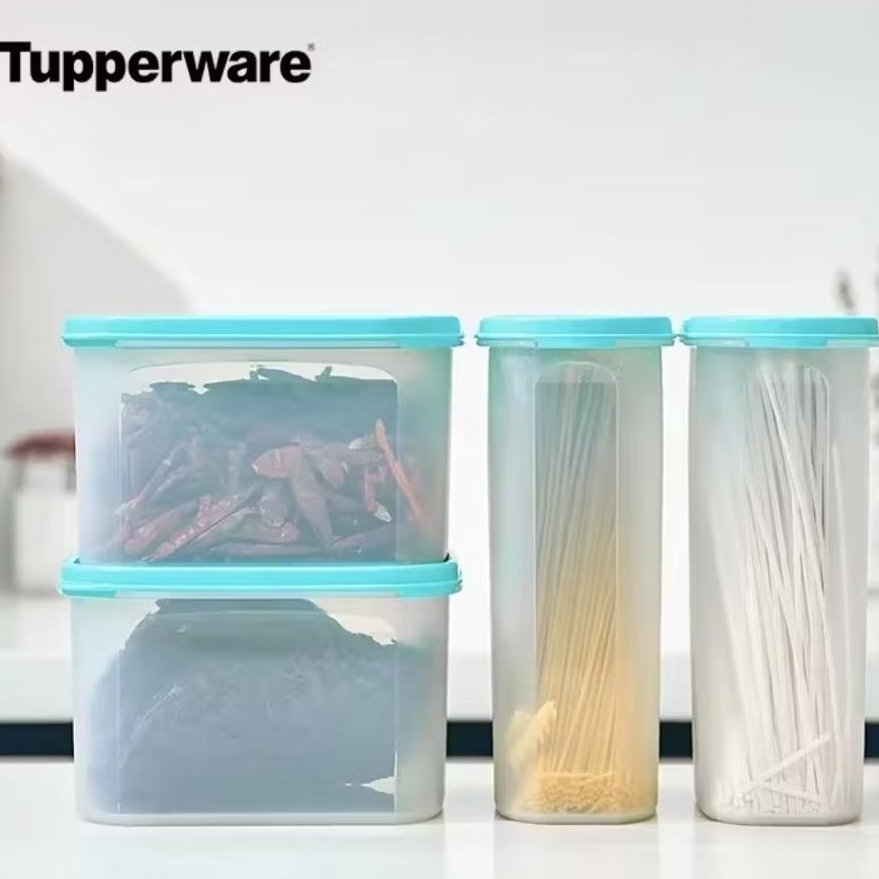 Tupperware กล่องโมดูล่า (1ใบ) เนื้อหนาฝาแน่น ล้อค4มุม ใส่ของแห้งและขนมกรุบกรอบ