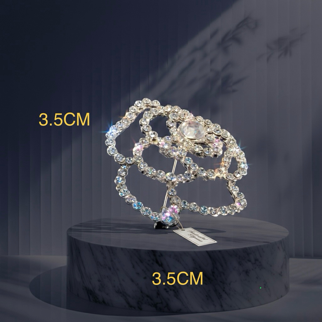 เข็มกลัดเพชรคริสตัลหรู Luxury Crystal Brooch งานพรีเมียม ออกงาน ชุดไทย ชุดราตรี ราคา ถูกที่สุด ดีลบีเคเค แกลเลอรีภาพที่ 5