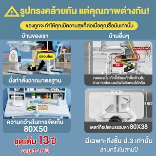 WHF โต๊ะเรียน 80/70cm โต๊ะทำงานนักเรียน ปรับความสูงได้ หนังสือ เด็กประถม รับประกันคุณภาพ