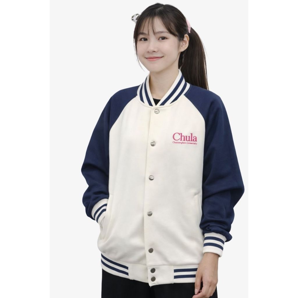 Chulabook|n|เสื้อวอร์มสีทูโทน ปัก chula|8850000357961