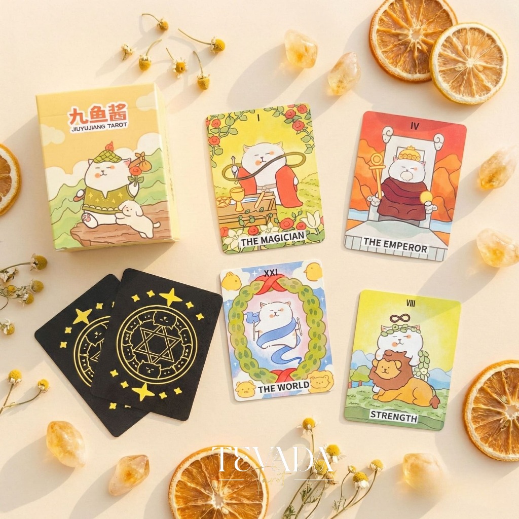 ไพ่ยิปซี Jiuyujiang Chubby Cat Tarot ไพ่ทาโรต์ แมวอ้วน ไพ่ทาโร่ น่ารัก ฮีลใจ ของแท้ พร้อมส่ง