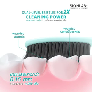 ️ SKYNLAB แปรงสีฟันพรีเมี่ยมชาร์โคลลองเฮด สกินแล็บ ขนแปรงยาว ขนแปรงชาโคร์ 99% คละสี