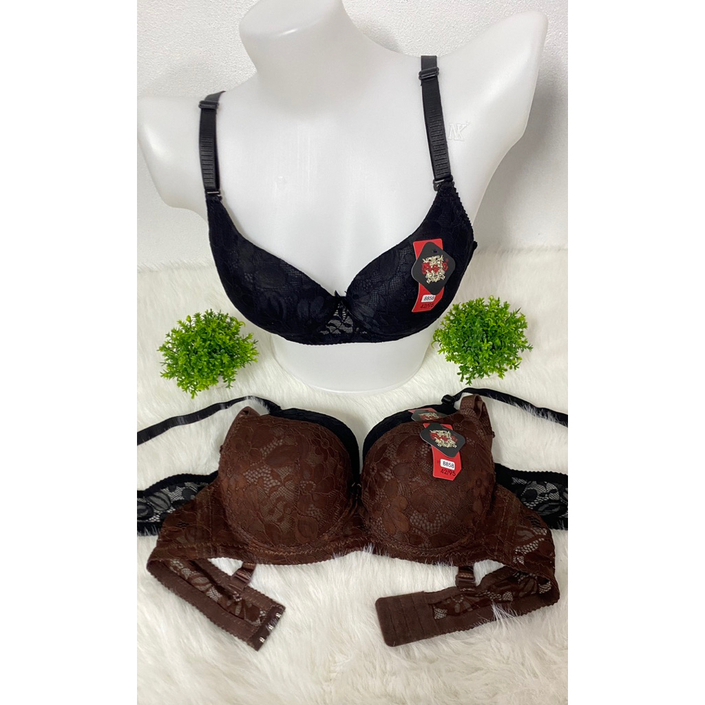 เสื้อชั้นใน No’s Bra รุ่น 8858 บราลายลูกไม้ บรามีโครง ไม่ดันทรง ฟองบาง (สาวคัพใหญ่ คัพB)