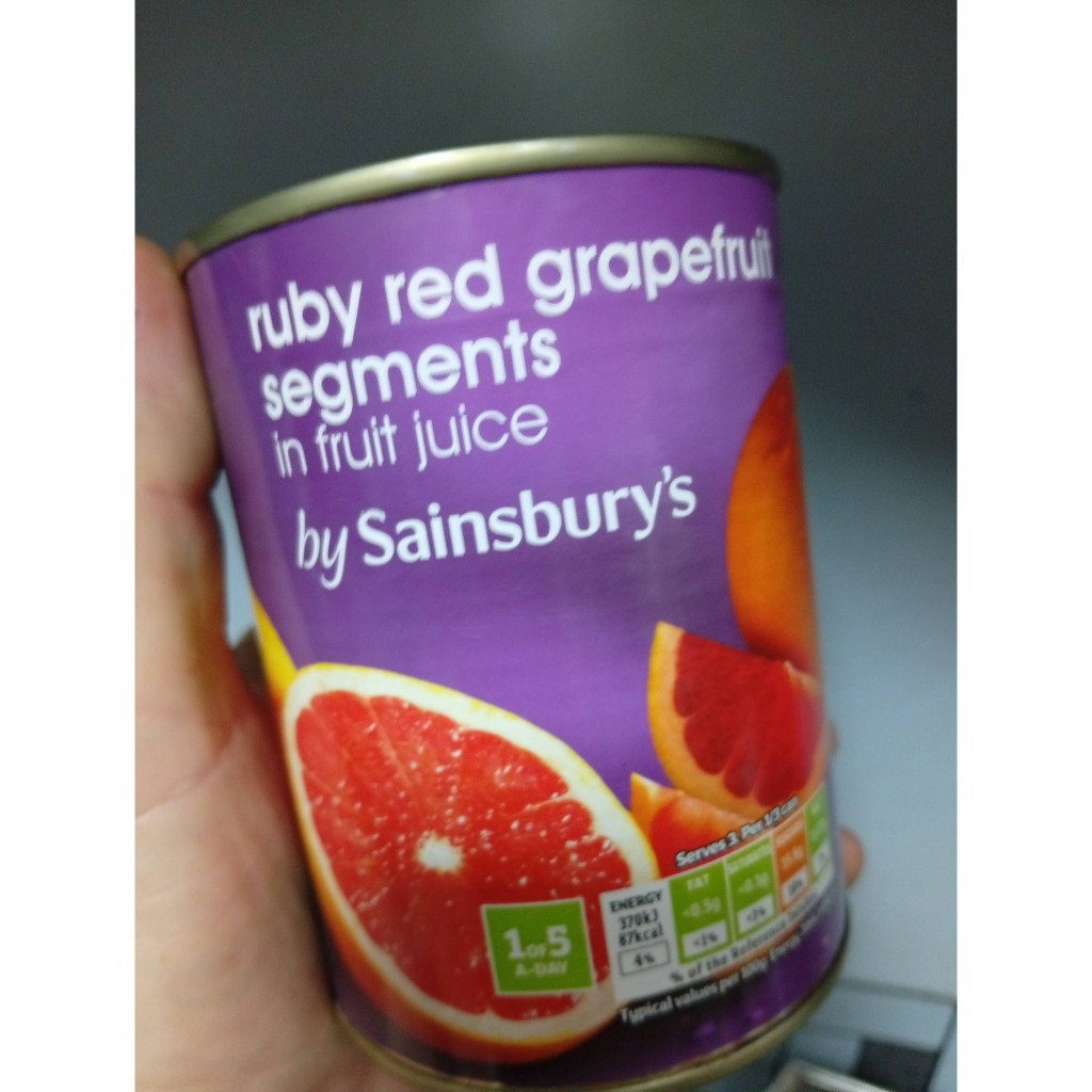 SAINBURYS 100% Ruby Red Grapefruit in Juice 539g *** XL SIZE CANNED FRUIT UK IMPORT ***