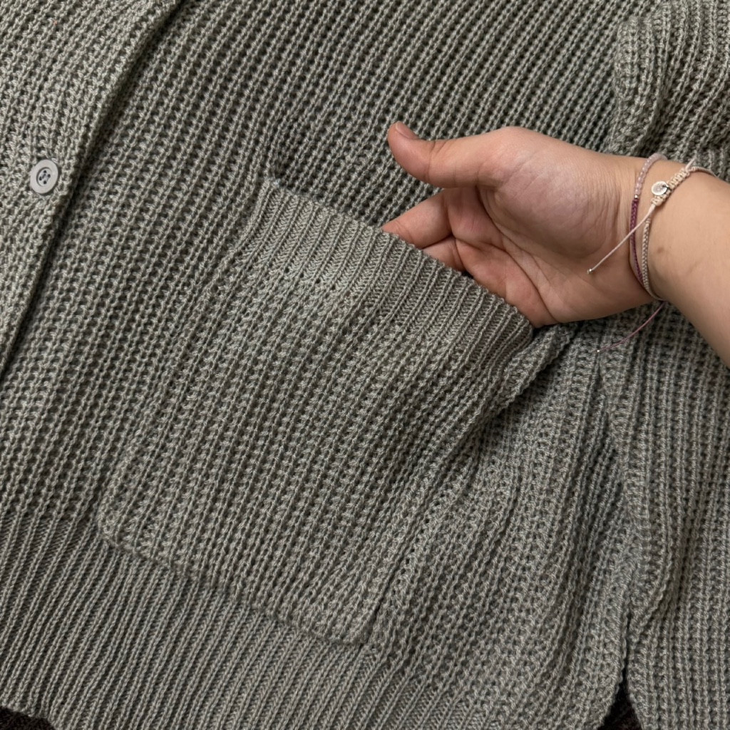 Sydney cardigans รวงข้าว กระเป๋า คาร์ดิแกน คอกลม ไหมพรม oversize plussize ยืดเยอะ - รูปที่ 2