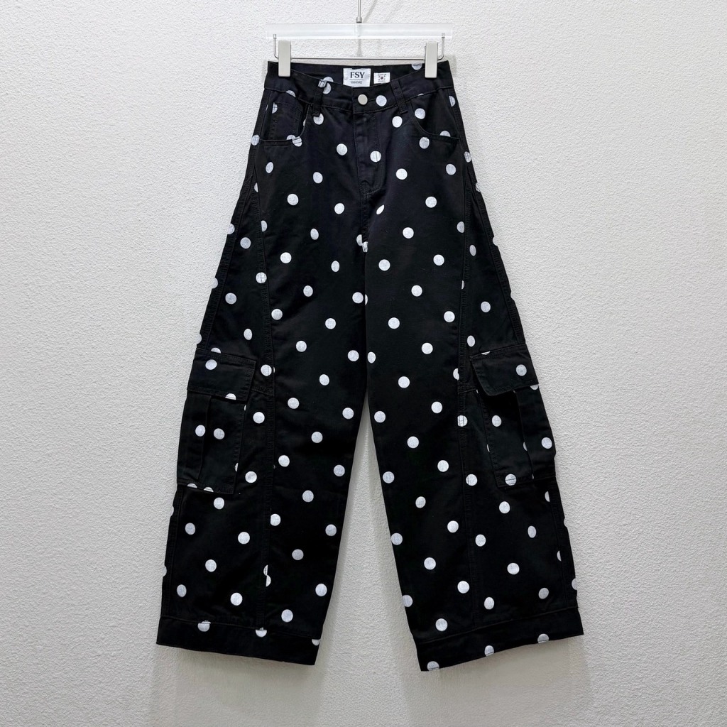 (พร้อมส่ง) STATE MENT POLKA JEANS กางเกงขายาวลายจุดใหญ่รุ่น 61533 TAG FSY 🇰🇷