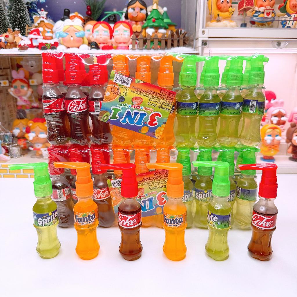 สเปรย์ขวดน้ำหวานอัดลม 3 รส 1 แพ็ค 20 ขวด ขนมเด็กฮิตตอนนี้