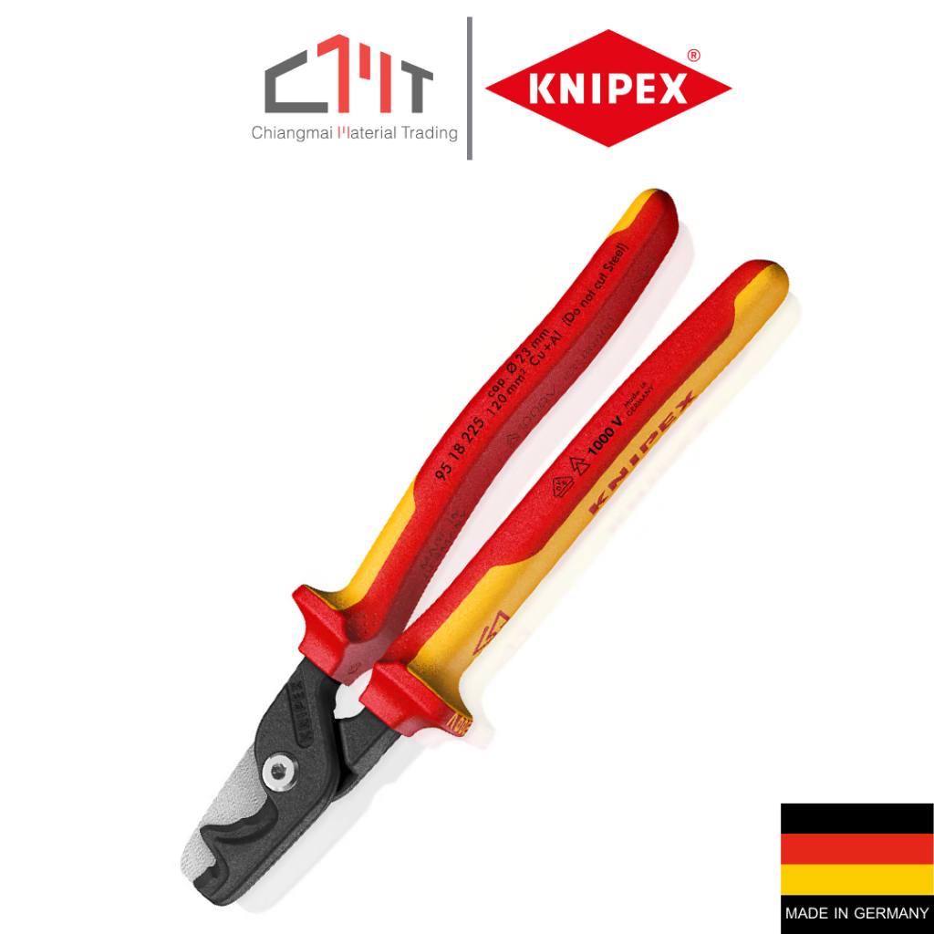 KNIPEX  กรรไกรตัดสายไฟ สายเคเบิ้ล ความยาว 234 มม. No.95 18 225