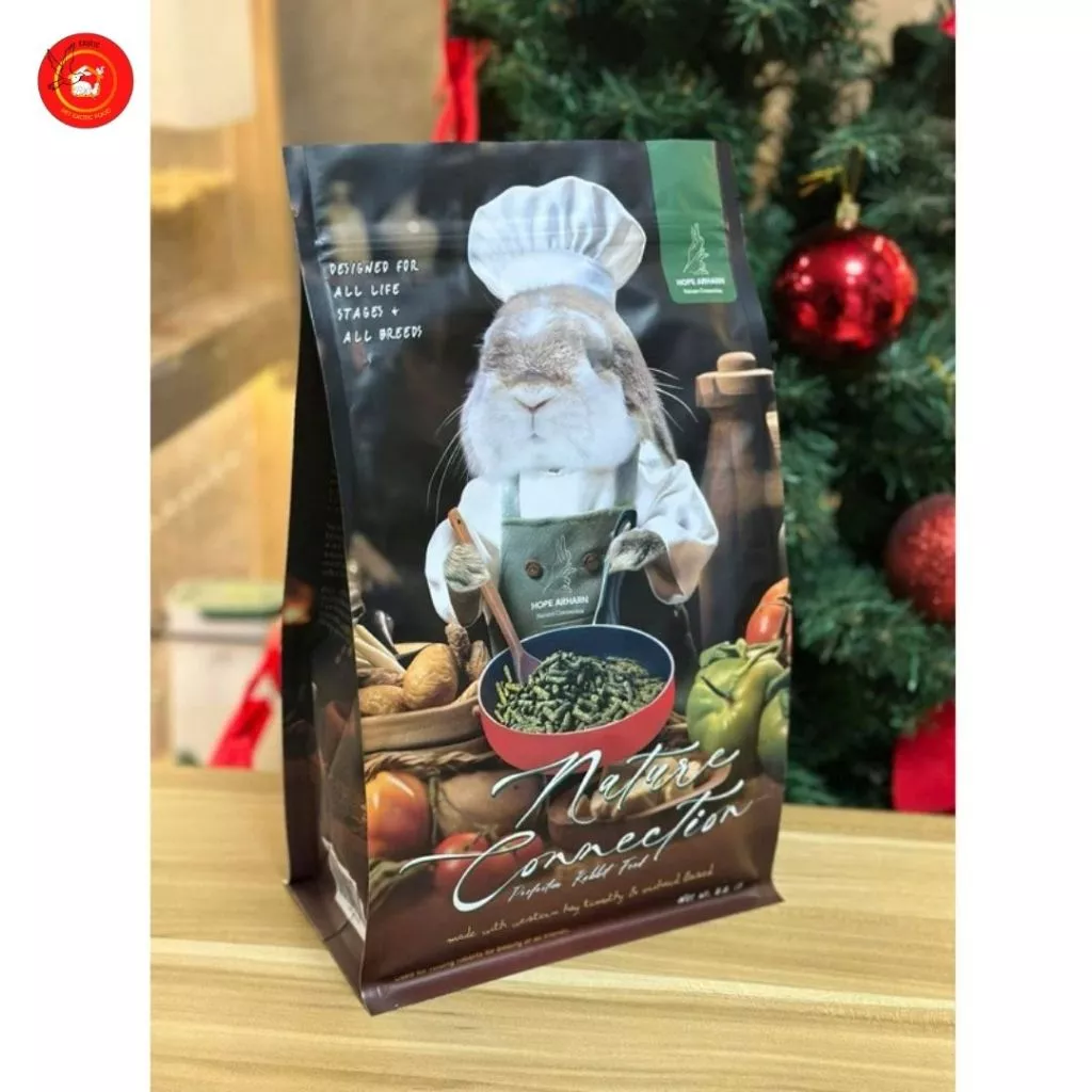 อาหารกระต่าย Hope Arharn Nature Connection 1 กิโลกรัม บำรุงขนสวย กล้ามเนื้อแข็งแรง สำหรับทุกวัย