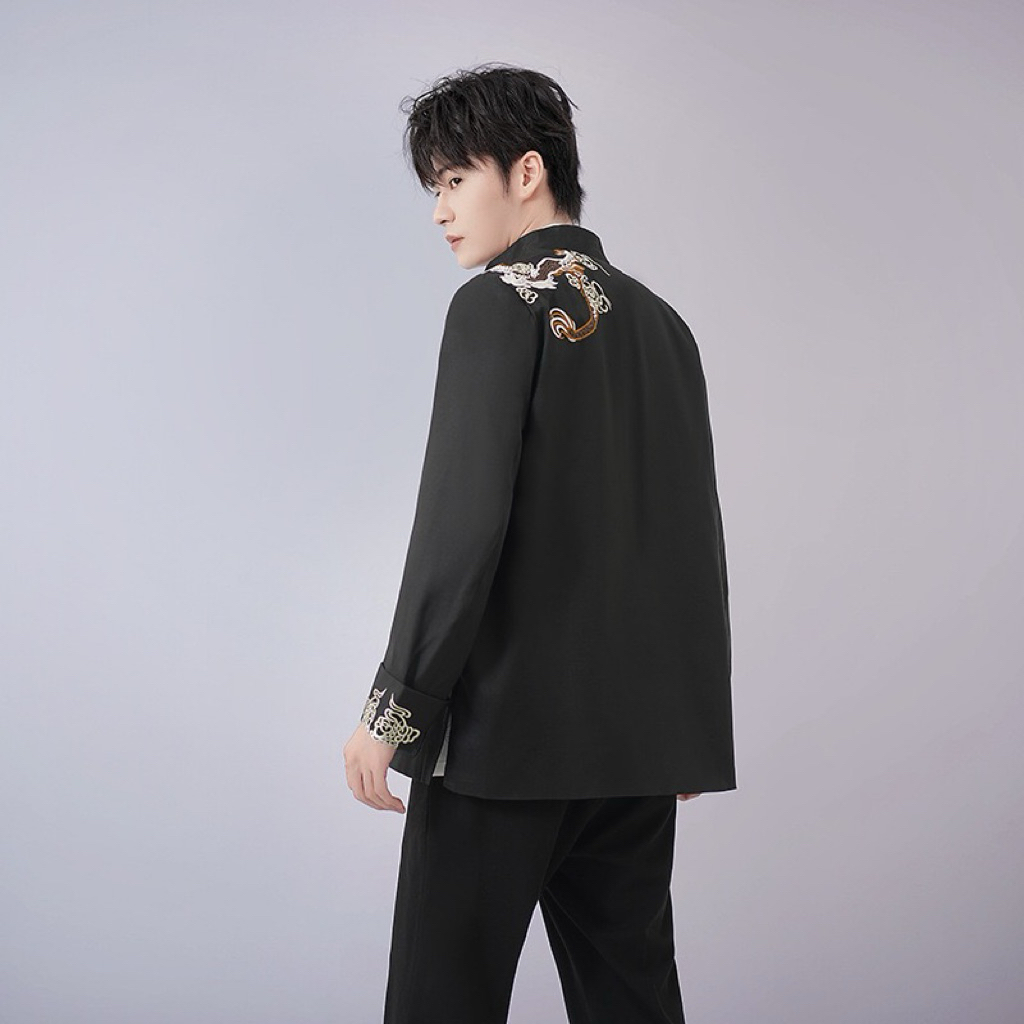 มีส่งแมส จาก กทม เสื้อจีน เจ้าสัว ปักมังกรพาดไหล่ มีซับใน ผ้าดี เสื้อคอจีน เสื้อตุรษจีน Chinese new year ราคา ถูกที่สุด ดีลบีเคเค แกลเลอรีภาพที่ 7