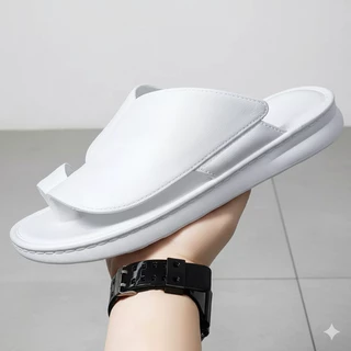 NUFESHOES-07 รองเท้าแตะผู้ชายสไตล์วินเทจผู้ชาย พื้นนุ่ม ใส่เทห์ วัสดุPVC