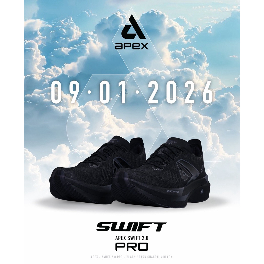 รองเท้าวิ่ง Apex SWIFT 2.0 PRO Black/Grey รองเท้า Running by Srichaigroup