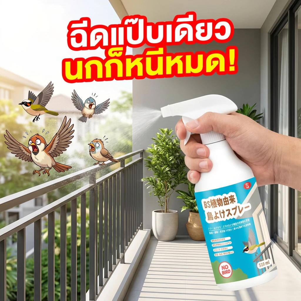ฉีดครั้งเดียว อยู่ได้ทั้งปี! ไล่นก สเปรย์ไล่นก ไล่นกพิราบ ไล่นกกระจอก ยาไล่นก ปลอดภัยต่อคนและสัตว์เลี้ยง 500ml