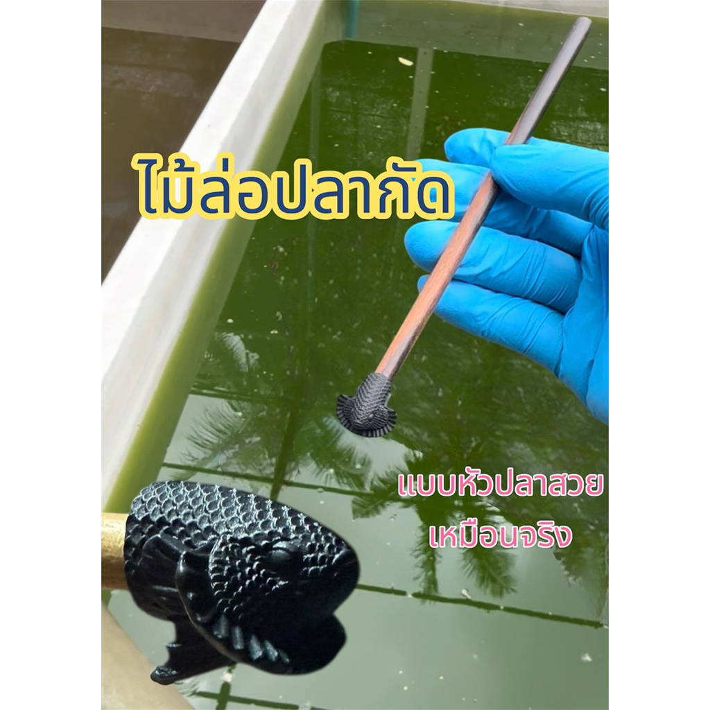 ไม้ล่อปลากัด แบบหัวปลากัด สวยคมสมจริงใช่งานได้ผลดีสำหรับปลากัด