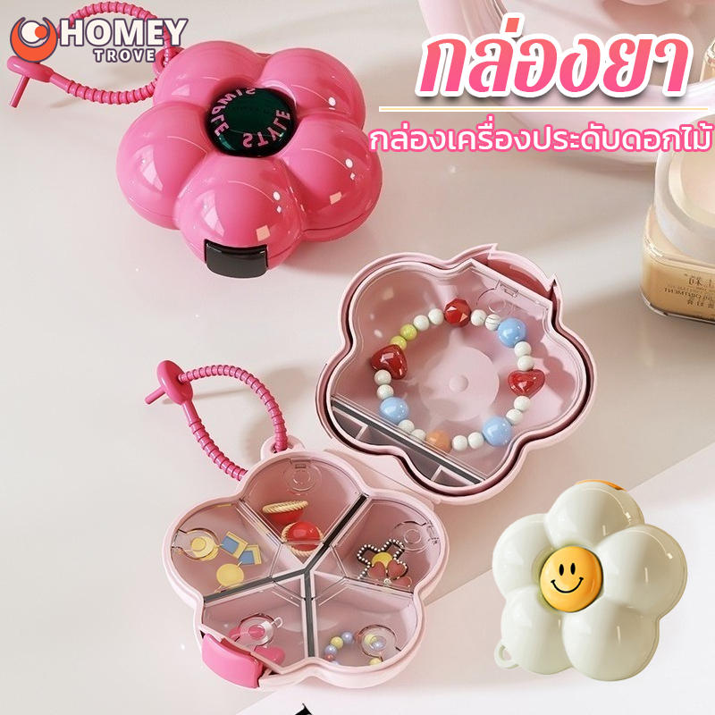 กล่องใส่ยา กล่องจัดระเบียบ กล่องยา พร้อมช่องแบ่ง ป้องกันฝุ่นและความชื้นกล่องตกแต่ง พกพาสะดวก