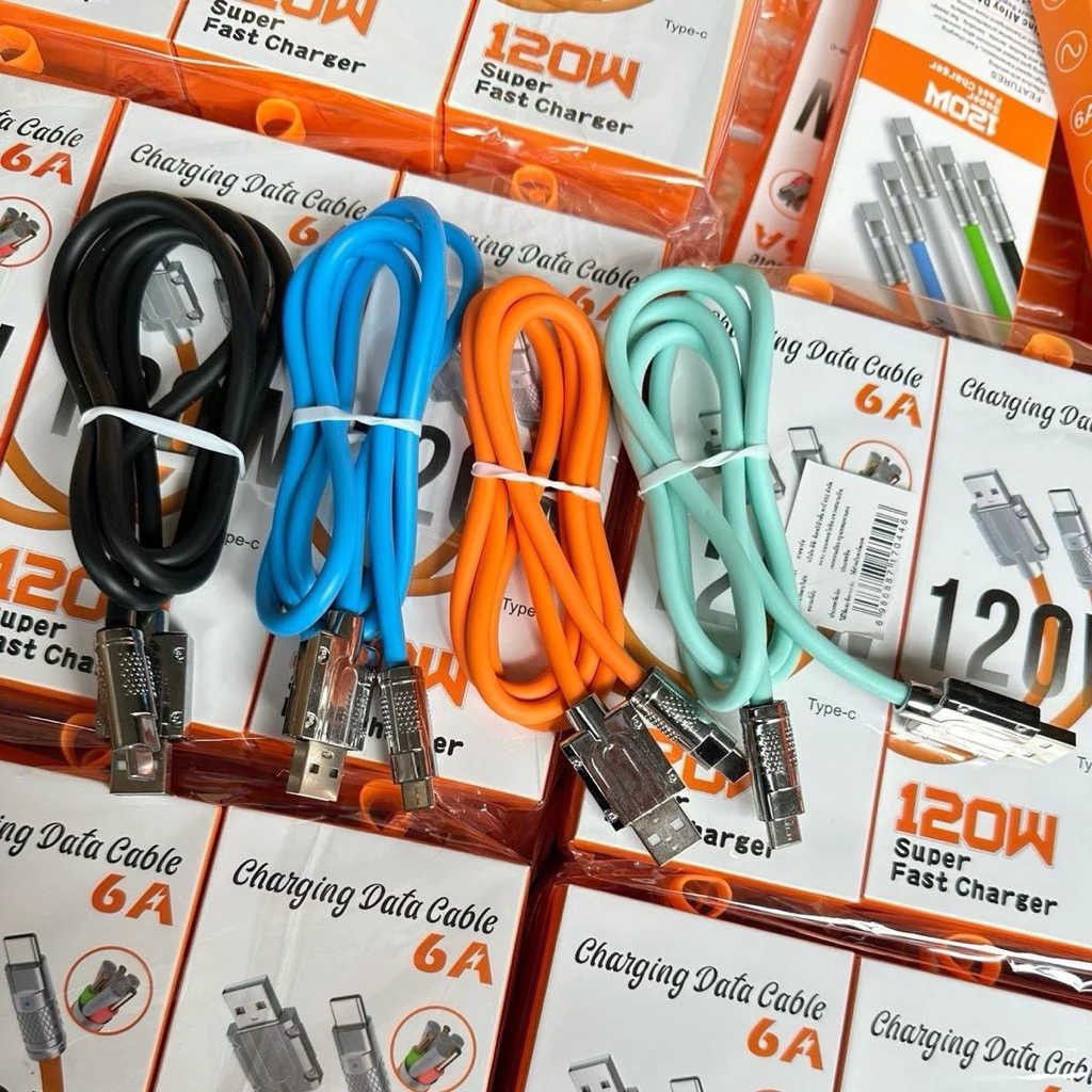 สายชาร์จ TYPE-C คละสี ในกล่อง ยาว1เมตร ราคายกโหล