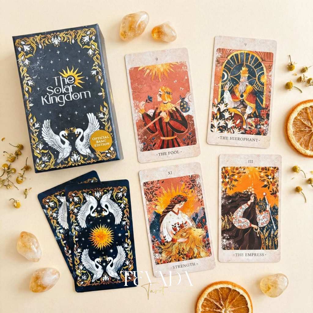 ไพ่ยิปซี The Solar Kingdom Tarot Official Basic Edt. ไพ่ทาโรต์ ไพ่ทาโร่ สไตล์วินเทจ งานภาพยุคกลาง ของแท้ พร้อมส่ง